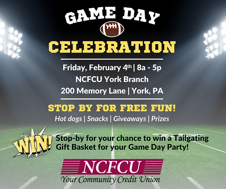 You’re invited to a Game Day Celebration with NCFCU York Branch! featured image