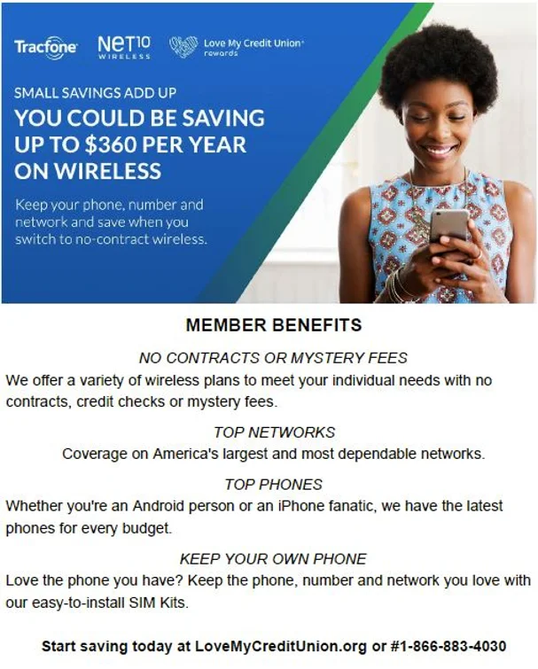 NCFCU members can save up to $360 per year on wireless featured image